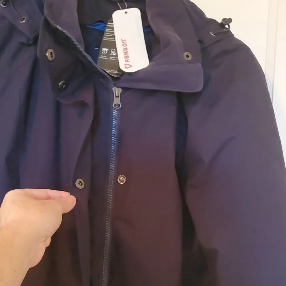 Lands' End American Airlines Women's Navy Blue 2 in 1 Full Zip Primaloft Coat S